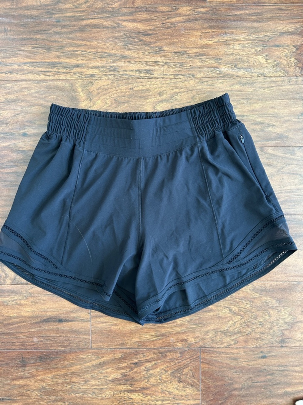 lululemon athletica Black Athletic Lace-Trim Shorts